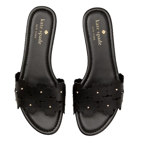 ♠️kate spade Daisy Field Sandals, Black NIB - Picture 3 of 9